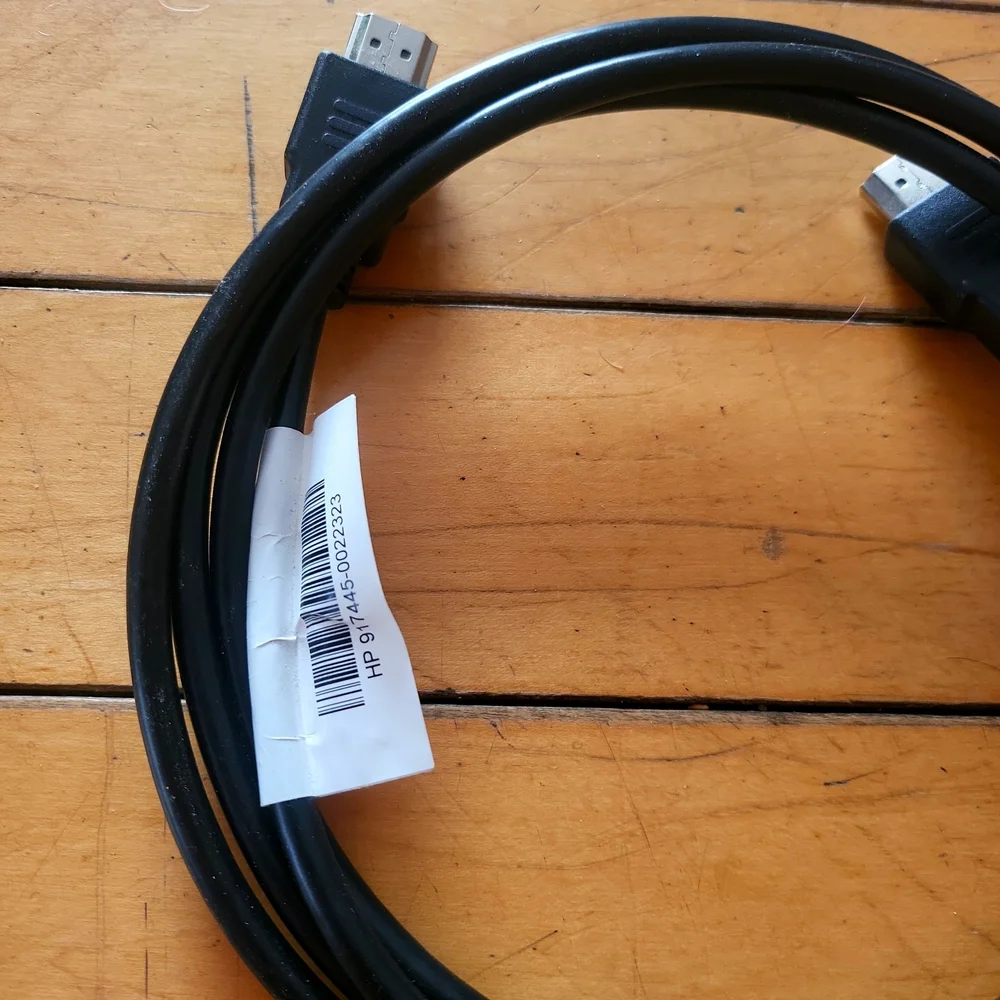 6 FT HP branded High Speed HDMI Cable. Male to Male. Black